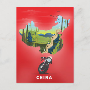 Postale Carte illustrée de Chine affiche de voyage