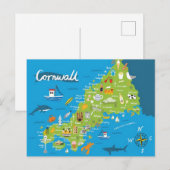 Postale Carte illustrée de Cornouailles (Devant / Derrière)