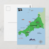 Postale Carte illustrée de Cornwall (Devant / Derrière)