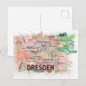 Postale Carte illustrée de Dresde Saxe Allemagne (Devant / Derrière)
