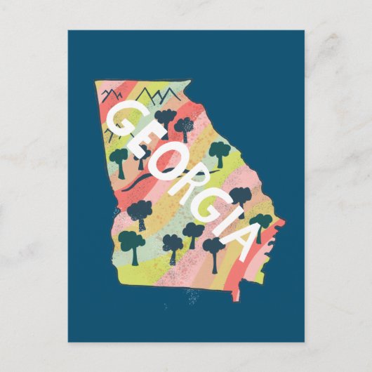 Postale Carte illustrée de Géorgie (Devant)