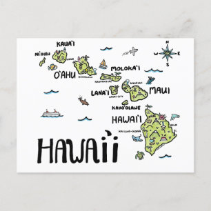Postale Carte illustrée de Hawaï