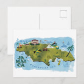 Postale Carte illustrée de Jamaïque (Devant / Derrière)
