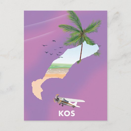 Postale Carte illustrée de Kos Grèce. (Devant)