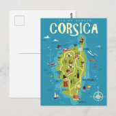 Postale Carte illustrée de la Corse (Devant / Derrière)