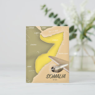 Postale carte illustrée de la Somalie
