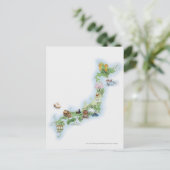 Postale Carte illustrée de l'ancien Japon (Debout devant)