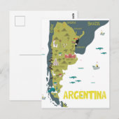 Postale Carte illustrée de l'Argentine (Devant / Derrière)