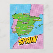 Postale Carte illustrée de l'Espagne dans le style Pop Art (Devant)