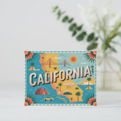 Postale Carte illustrée de l'état de Californie (Debout devant)