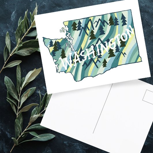 Postale Carte illustrée de l'État de Washington