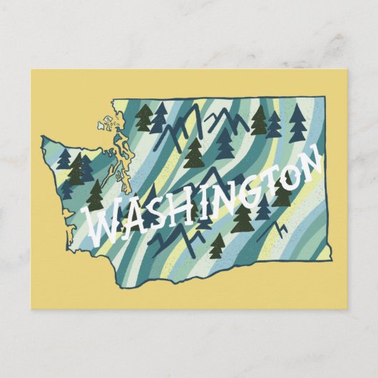 Postale Carte illustrée de l'État de Washington (Devant)
