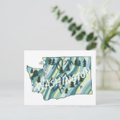 Postale Carte illustrée de l'État de Washington (Debout devant)