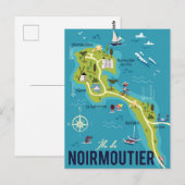 Postale Carte illustrée de l'île de Noirmoutier (Devant / Derrière)