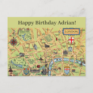 Postale Carte illustrée de Londres Carte d'anniversaire