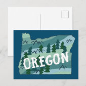 Postale Carte illustrée de l'Oregon (Devant / Derrière)