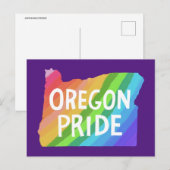 Postale Carte illustrée de l'Oregon PRIDE ARC-EN-CIEL  (Devant / Derrière)