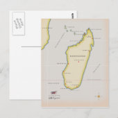 Postale Carte illustrée de Madagascar (Devant / Derrière)
