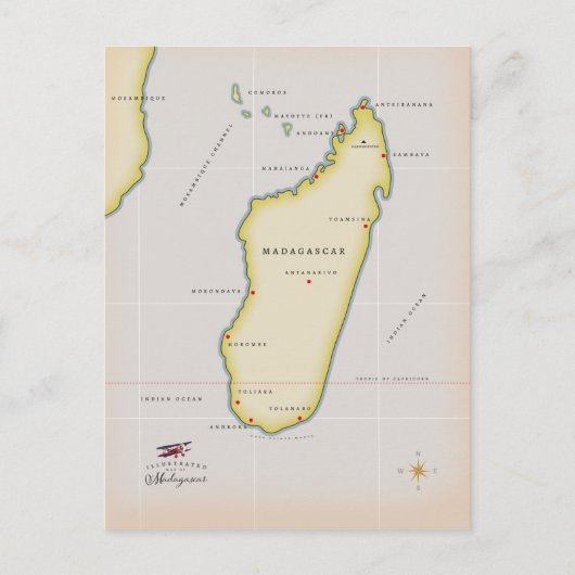 Postale Carte illustrée de Madagascar (Devant)