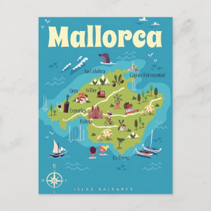 Postale Carte illustrée de Majorque