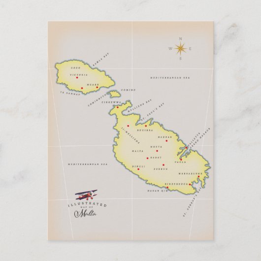 Postale Carte illustrée de Malte (Devant)