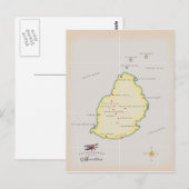 Postale Carte illustrée de Maurice (Devant / Derrière)