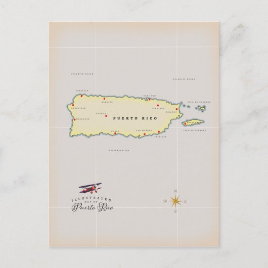 Postale Carte illustrée de Porto Rico. (Devant)