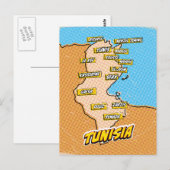 Postale Carte illustrée de Tunisie Pop Art (Devant / Derrière)