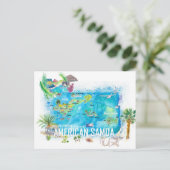 Postale Carte illustrée de voyage de l'île des Samoa améri (Debout devant)