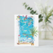 Postale Carte illustrée de voyage de Tonga Polynésie  (Debout devant)