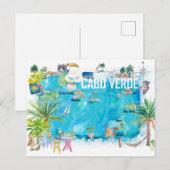 Postale Carte illustrée de voyage des îles du Cap-Vert (Devant / Derrière)