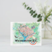 Postale Carte illustrée de Washington DC États-Unis avec l (Debout devant)