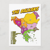 Postale Carte illustrée des Balkans dans le style Pop Art (Devant)