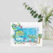 Postale Carte illustrée des îles de voyage de Samoa (Debout devant)