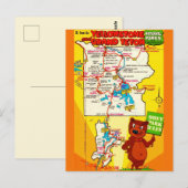 Postale Carte illustrée des parcs de Yellowstone & Teton (Devant / Derrière)
