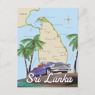 Postale Carte illustrée détaillée de Sri Lanka