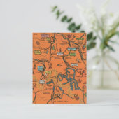 Postale Carte illustrée du parc Yellowstone Orange (Debout devant)