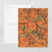 Postale Carte illustrée du parc Yellowstone Orange (Devant / Derrière)