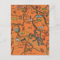 Carte illustrée du parc Yellowstone Orange