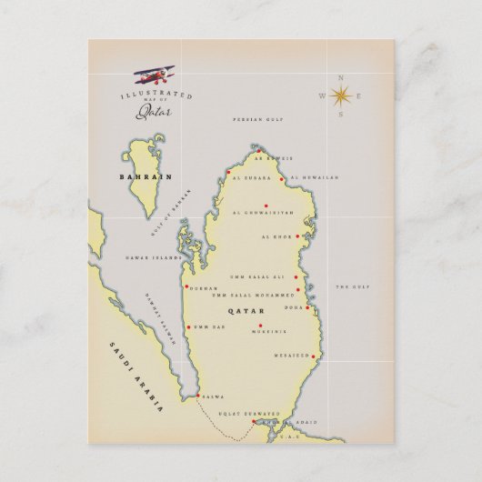 Postale Carte illustrée du Qatar (Devant)
