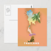 Postale Carte illustrée en Thaïlande (Devant / Derrière)