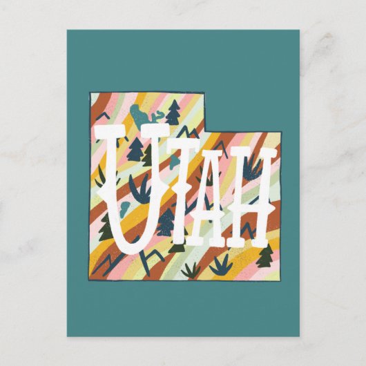 Postale Carte illustrée Utah (Devant)
