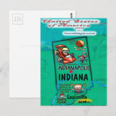 Postale Carte Indiana USA (Devant / Derrière)
