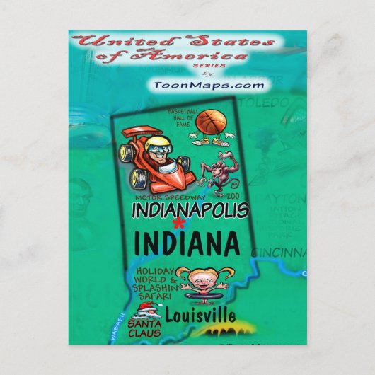 Postale Carte Indiana USA (Devant)