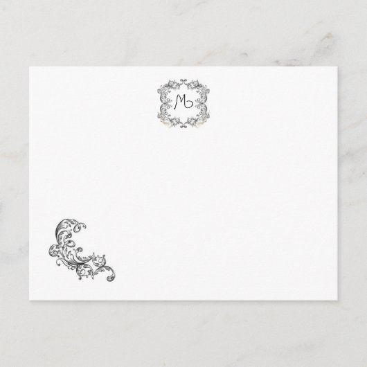 Postale Carte Inséparable Mariage noir/blanc (Devant)