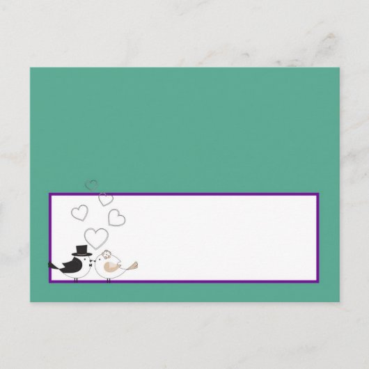 Postale Carte Inséparable Turquoise/violet Mariage (Devant)