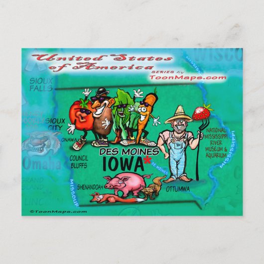 Postale Carte Iowa USA (Devant)