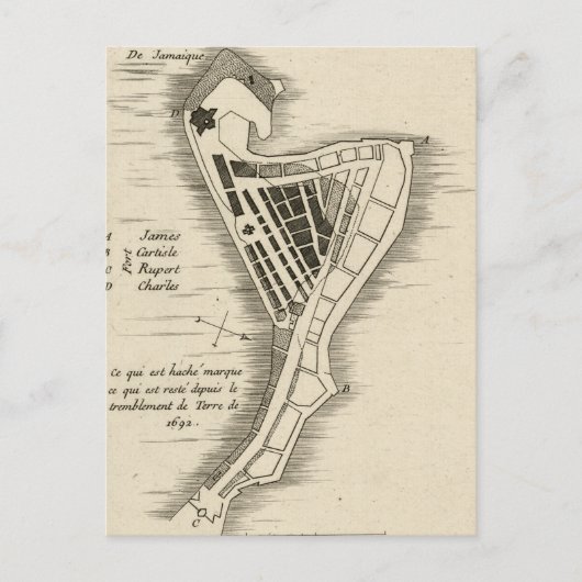 POSTALE CARTE : JAMAICA, 1755 (Devant)