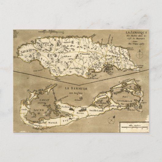POSTALE CARTE : JAMAICA, 1767 (Devant)