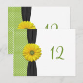 Postale Carte jaune de nombre de Tableau de marguerite de (Devant / Derrière)